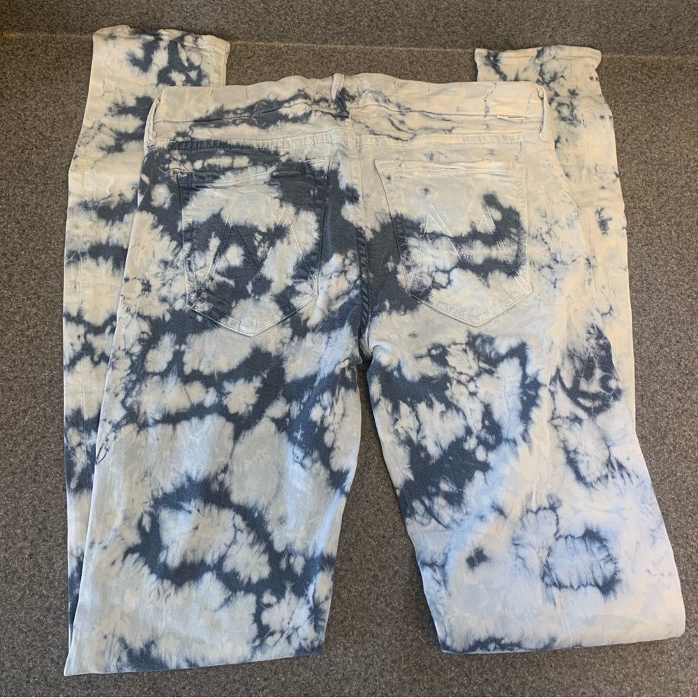 MOTHER The Looker tie-dye Skinny Jean in Ice Breaker Size 26 Luxury Boho Spring - Picture 4 of 9